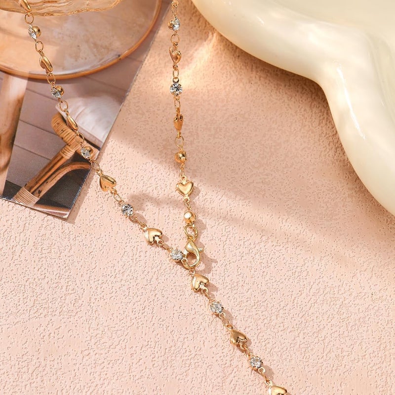 KURTCB Rhinestone Necklace for Women Boho Long Y Lariat Necklace Colorful Summer Beach Jewelry - Image 2